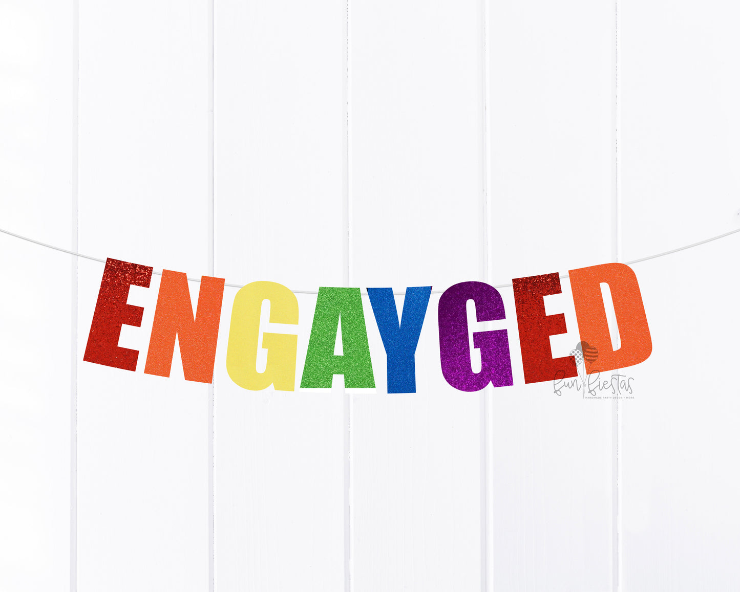 ENGAYGED BANNER FOR GAY BACHELOR PARTY LESBIAN BACHELORETTE PARTY