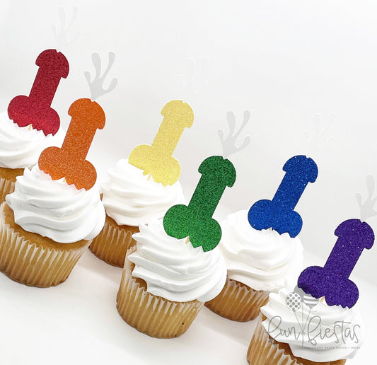 Cupcake Toppers in Rainbow colors