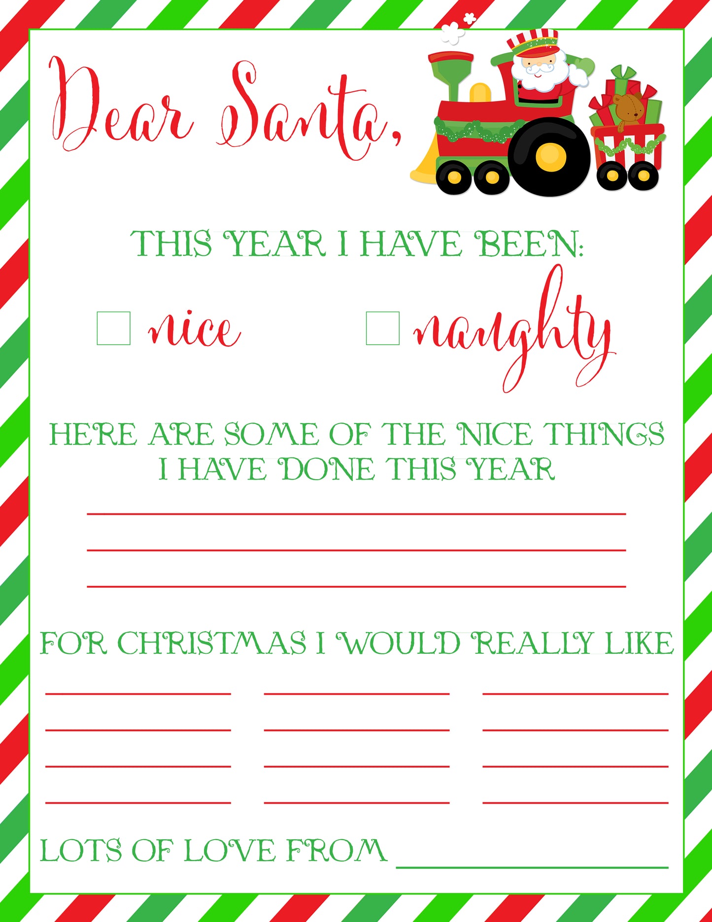 Letter to Santa Printable File