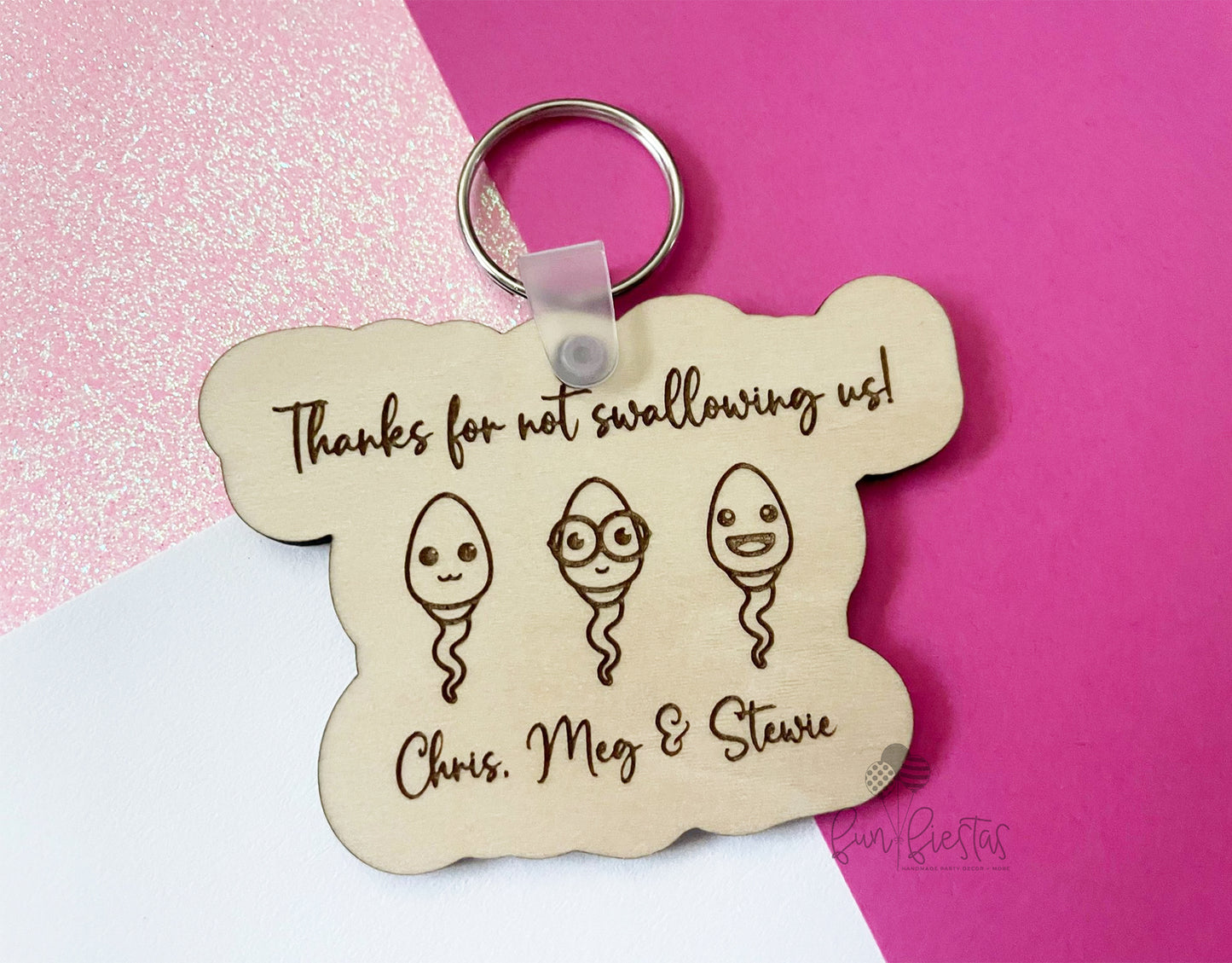 Thanks for not swallowing us keychain - Personalized Mother's Day Gift